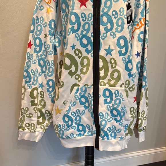 Rare Gino Green Global white Graphic Hoodie with 9’s monogram 5X - Picture 16 of 16